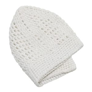 White Crochet Kufi Cap