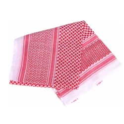 White & Red Keffiyeh Scarf