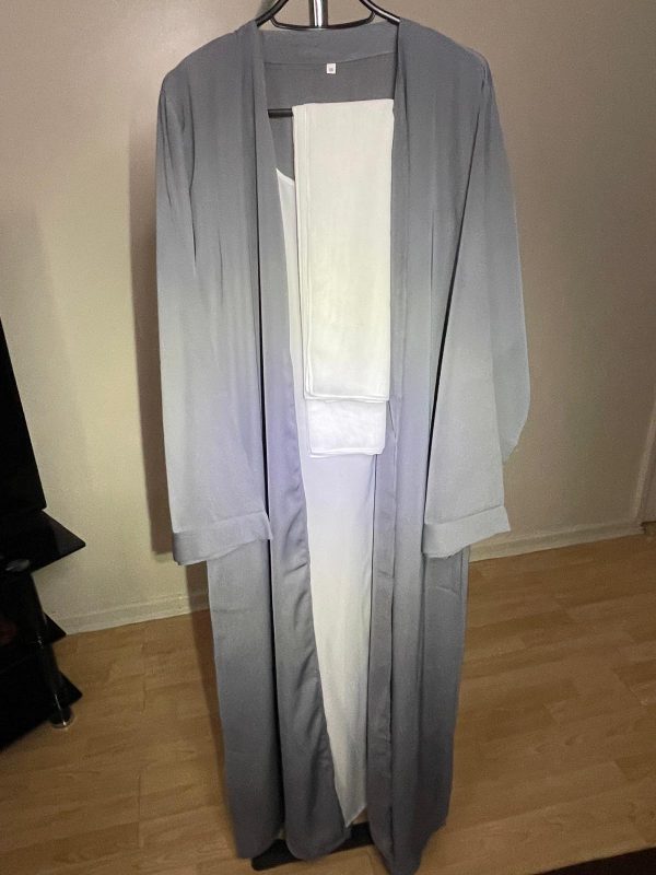 Grey and White Abaya - Image 2